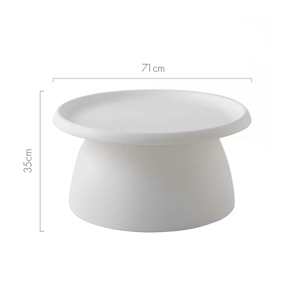 Artiss Coffee Table Round 71CM Plastic White