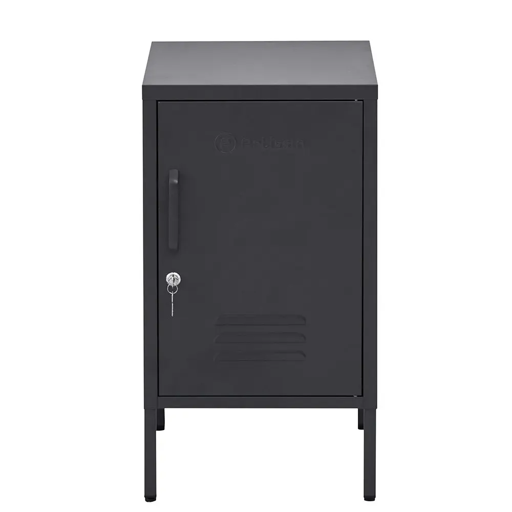 ArtissIn Bedside Table Metal Cabinet - Black