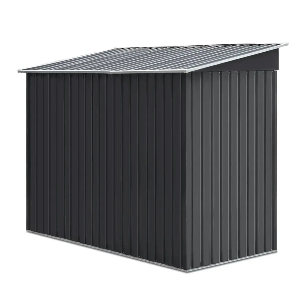 Giantz Garden Shed Charcoal 2.38x1.31M w/Metal Base Galvanised Steel