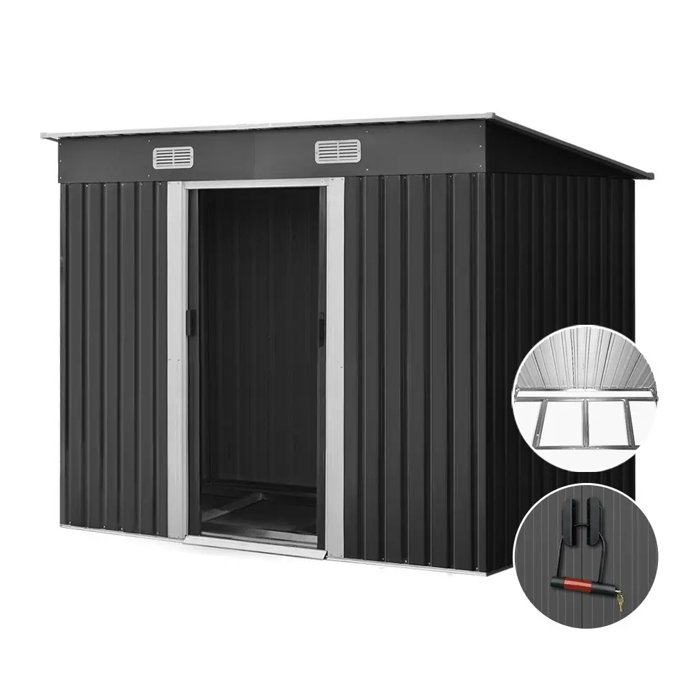 Giantz Garden Shed 2.38x1.31M w/Metal Base Sheds Outdoor Storage Tool Workshop Sliding Door