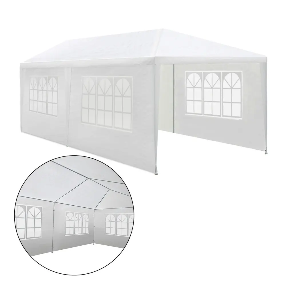 Instahut Gazebo 3x6m Marquee Wedding Party Tent Outdoor Camping Side Wall Canopy 4 Panel White