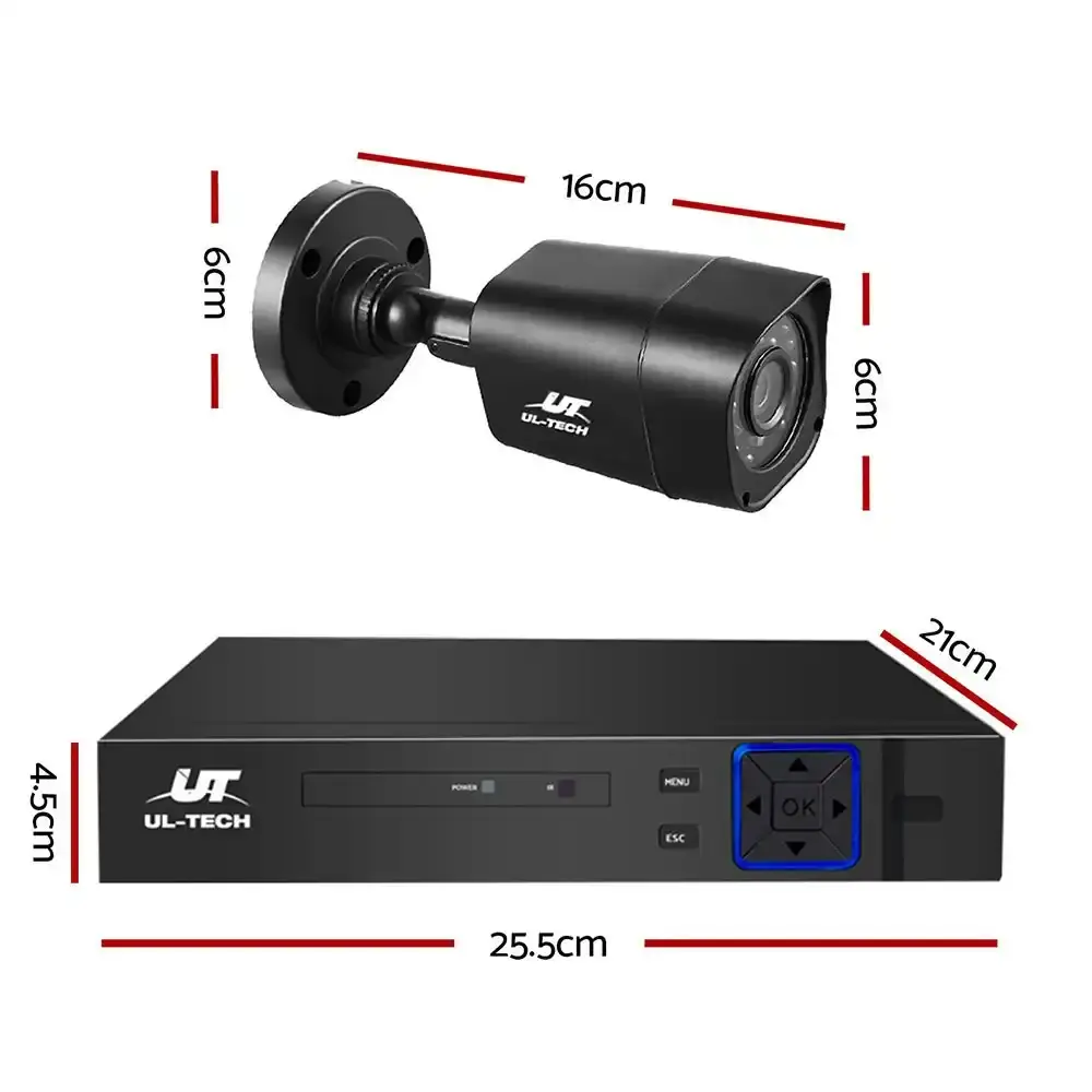 UL-tech CCTV Security System 8CH DVR 4 Cameras 1080p