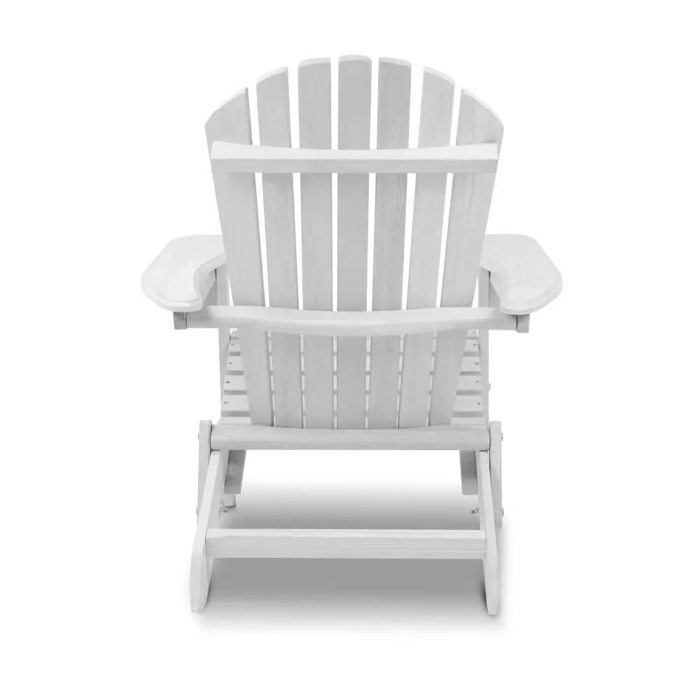 Gardeon 3PC Adirondack Outdoor Table and Chairs Wooden Foldable Beach Chair White