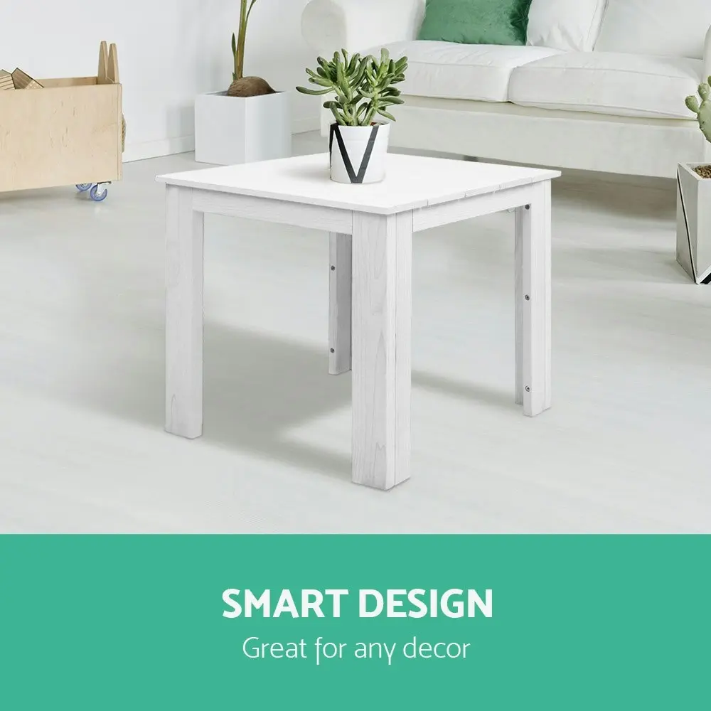 Gardeon Coffee Side Table Wooden Desk Outdoor Furniture Camping Garden White