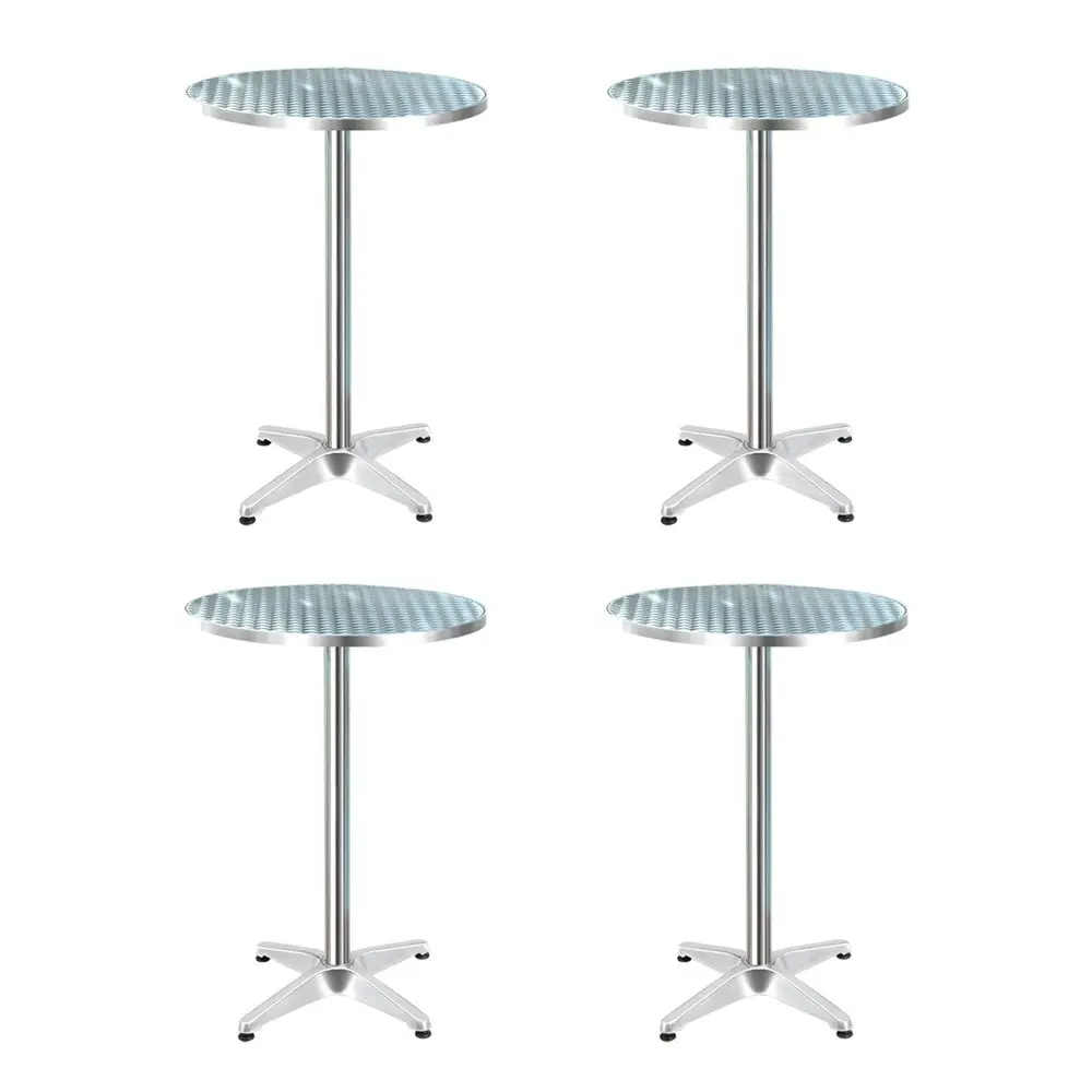 Gardeon Set of 4 Outdoor Bar Table Aluminium Round 70/110CM