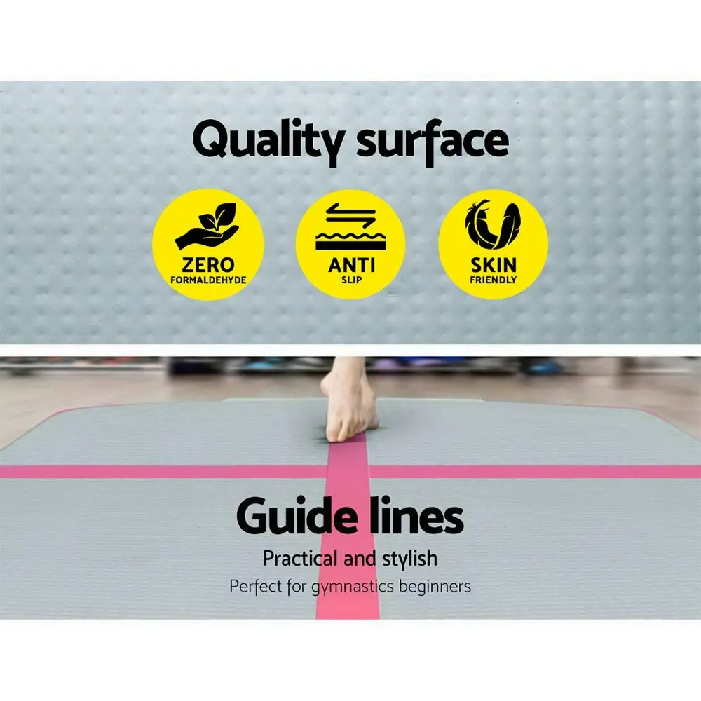 Everfit 3M Air Track Gymnastics Tumbling Exercise Yoga Mat Inflatable Pink