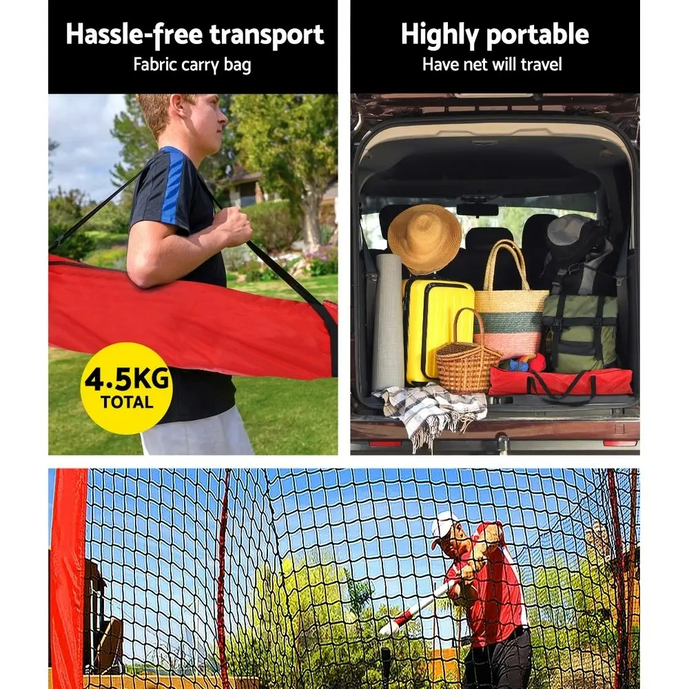 Everfit 7ft Baseball Net Pitching Kit with Stand SoftballÂ Training Aid Sports