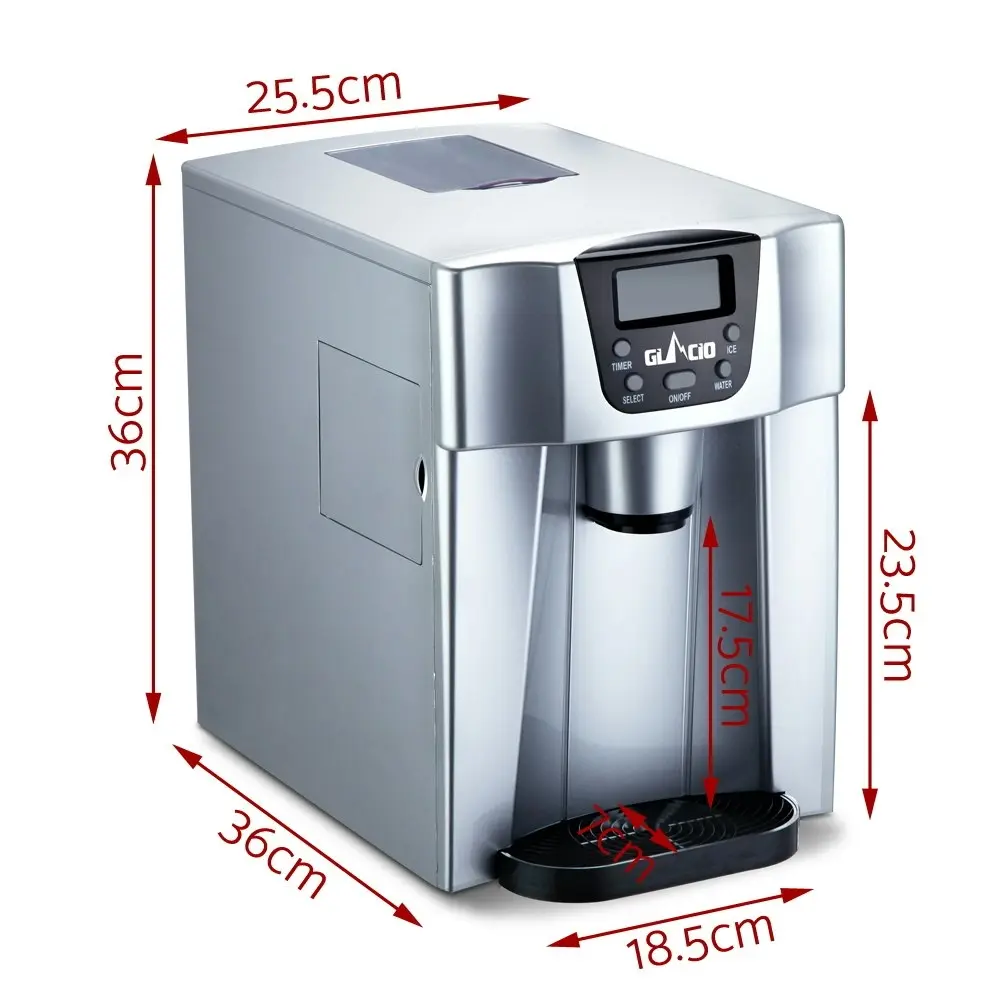 Devanti 2L Portable Ice Maker Commercial Machine Water Dispenser Ice Cube Silver