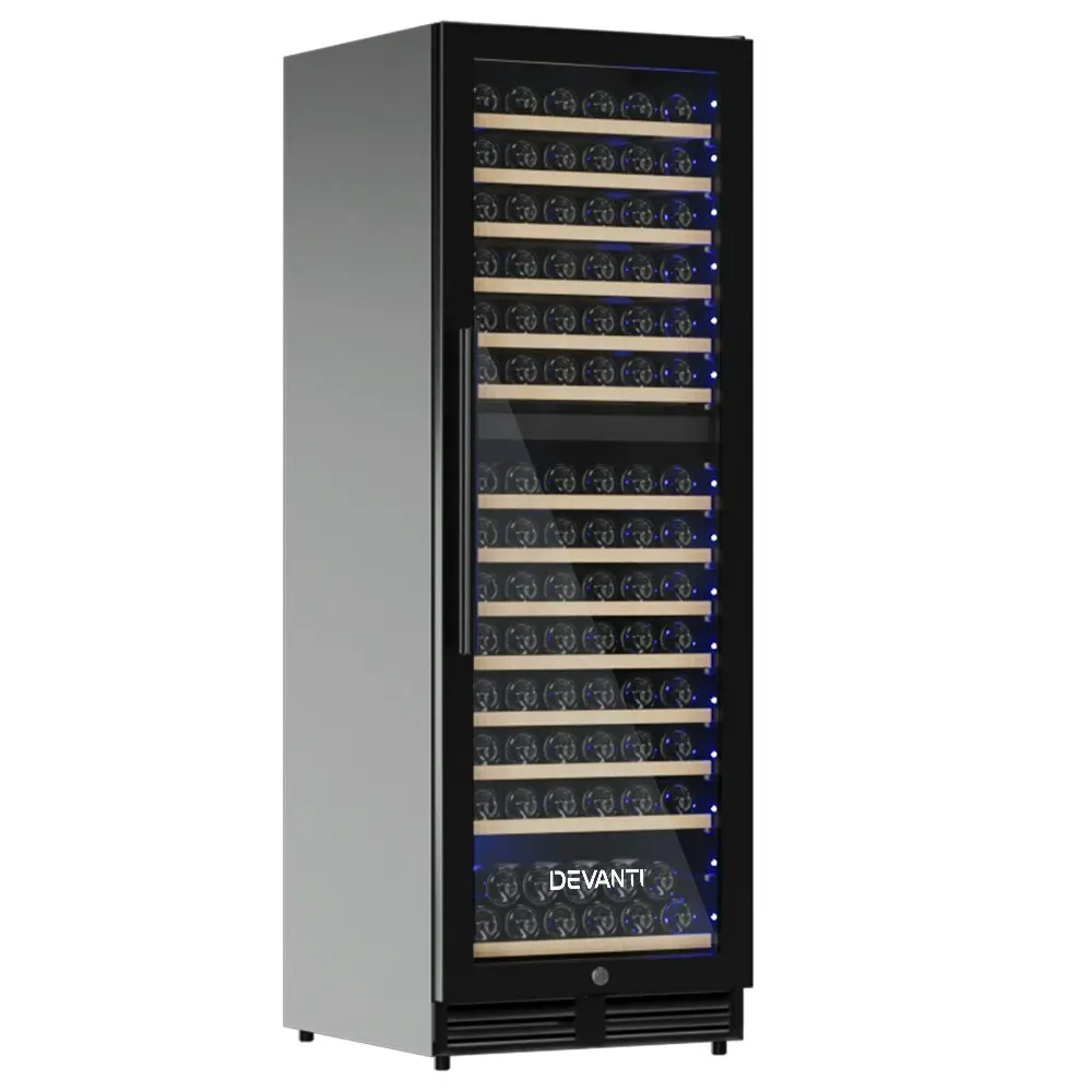 Devanti Wine Cooler Fridge Dual Zone 154 Bottles