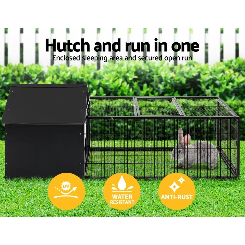 i.Pet Rabbit Cage Hutch 162x60cm Enclosure Metal