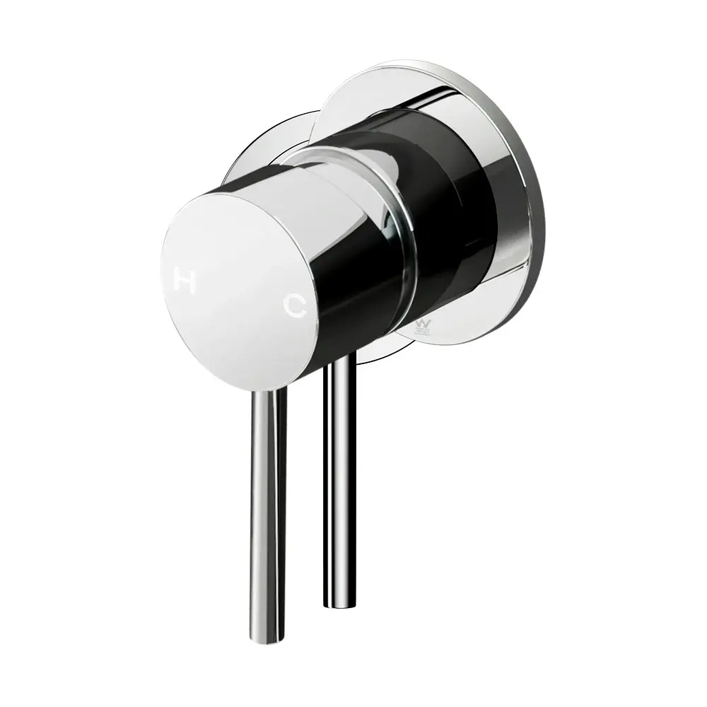 Cefito Basin Mixer Wall Tap Round Brass Faucet Shower Bathtub Chrome