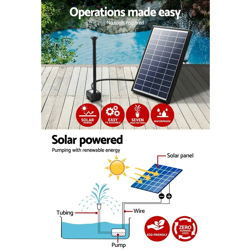 Gardeon Solar Pond Pump 6 FT