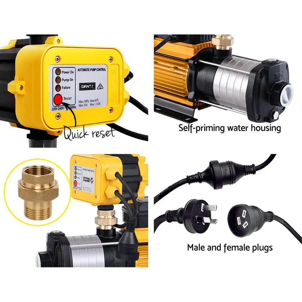 Giantz Garden Water Pump High Pressure 2500W Multi Stage Tank Rain Irrigation Yellow