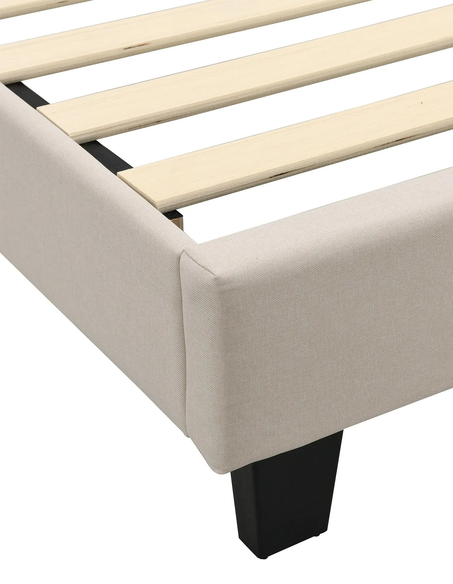 IHOMDEC BEF02 Double Size Bed Frame Base Mattress Platform Beige