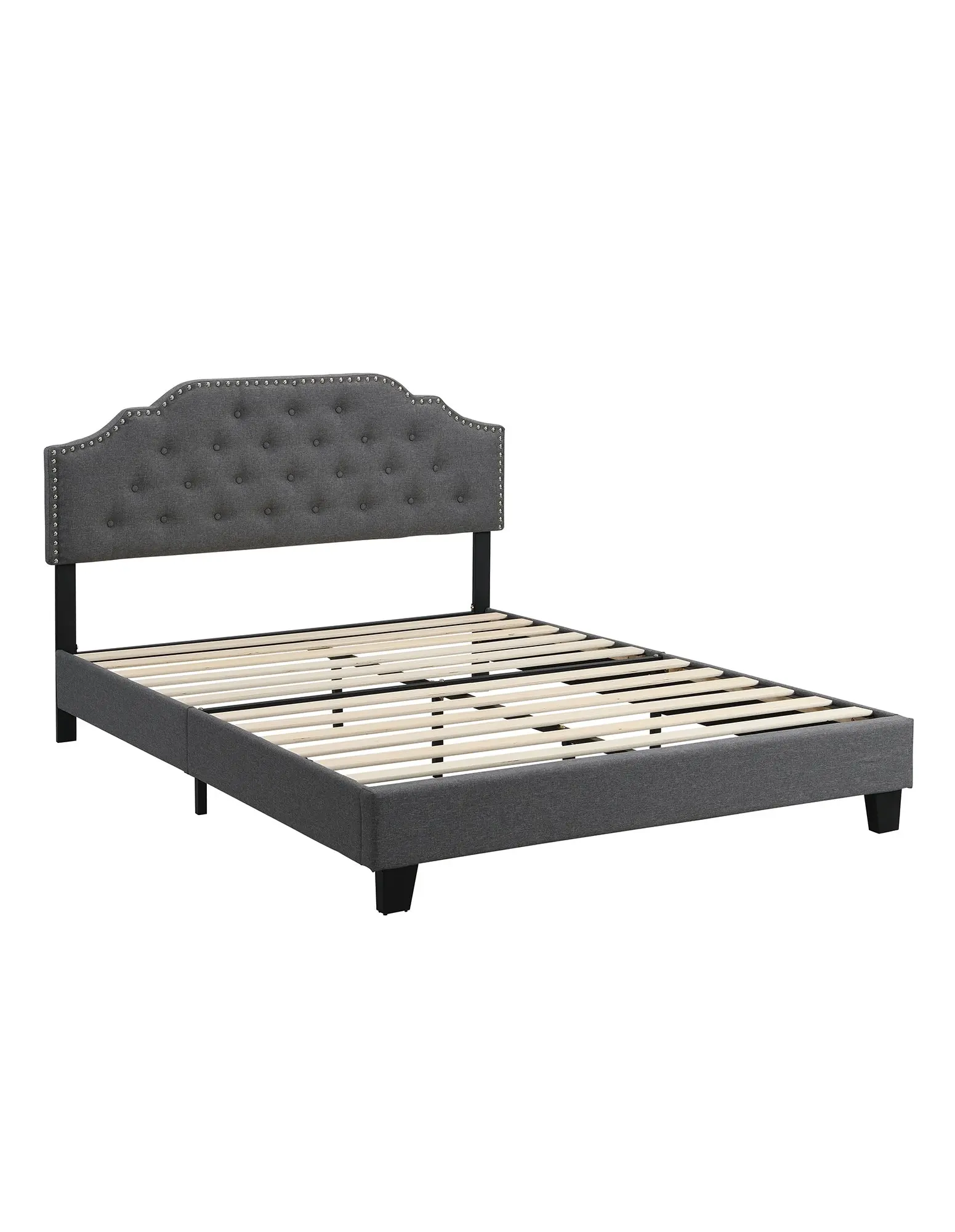 IHOMDEC BEF02 Double Size Bed Frame Base Mattress Platform Grey