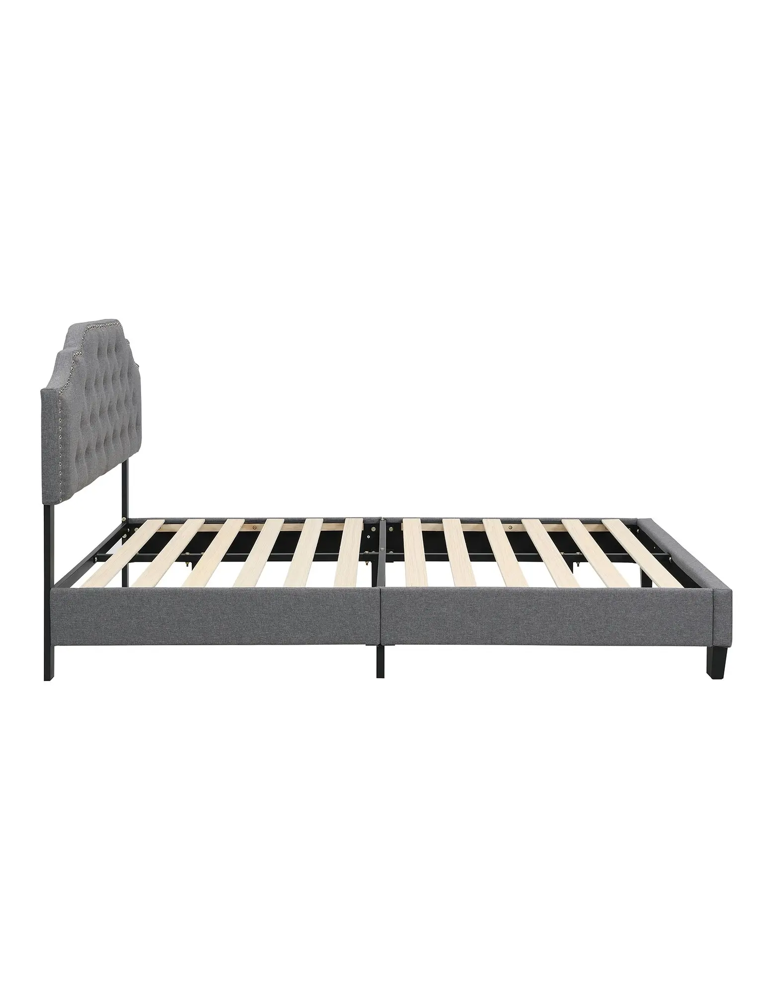 IHOMDEC BEF02 Double Size Bed Frame Base Mattress Platform Grey