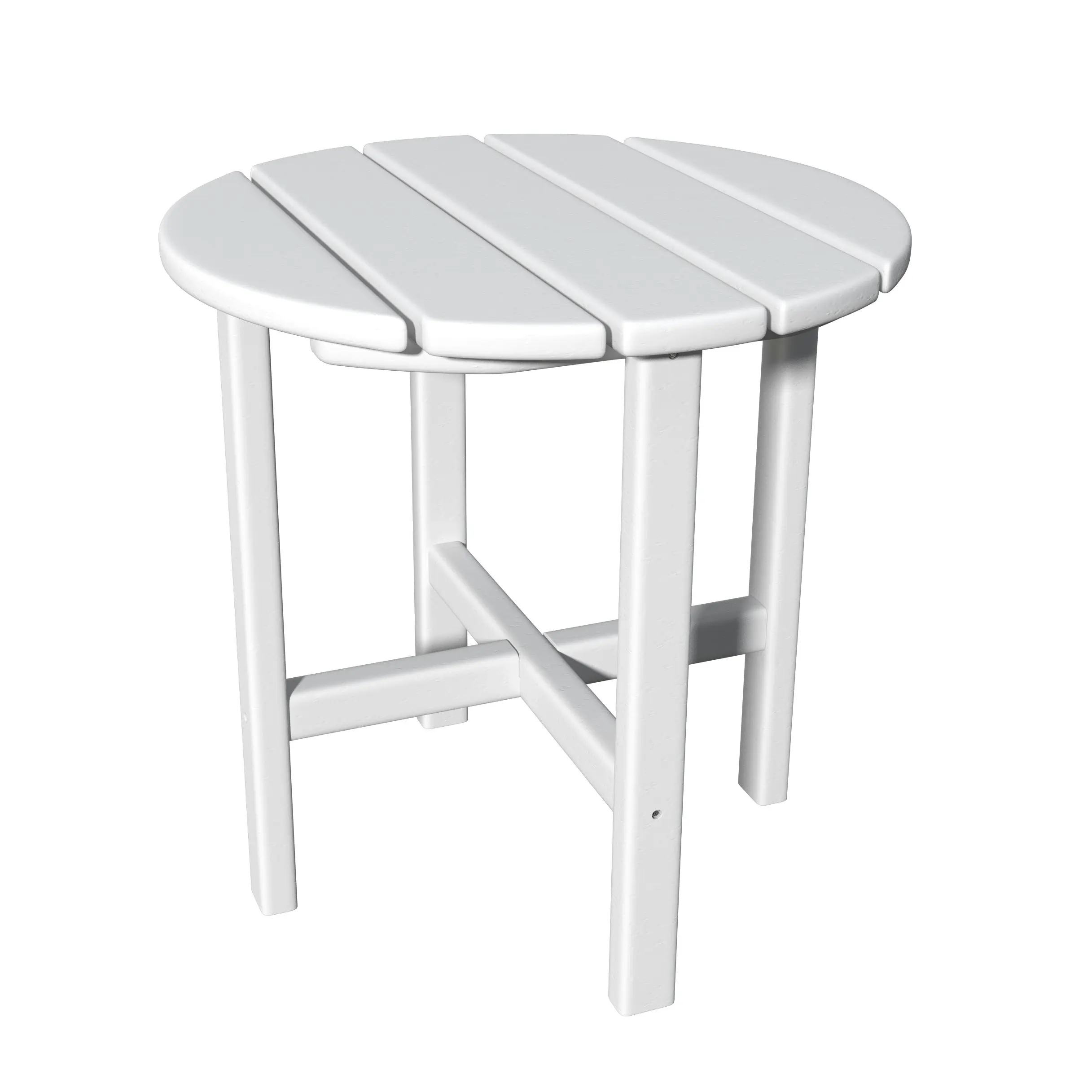 EHOMMATE HDPE Roundtop Side Table Outdoor Indoor Living Garden Table White