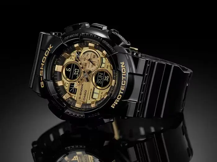 G-Shock Digital & Analogue Watch Black and Gold Series GA140GB-1A1