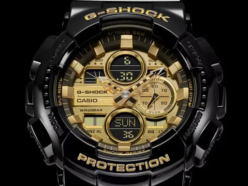 G-Shock Digital & Analogue Watch Black and Gold Series GA140GB-1A1