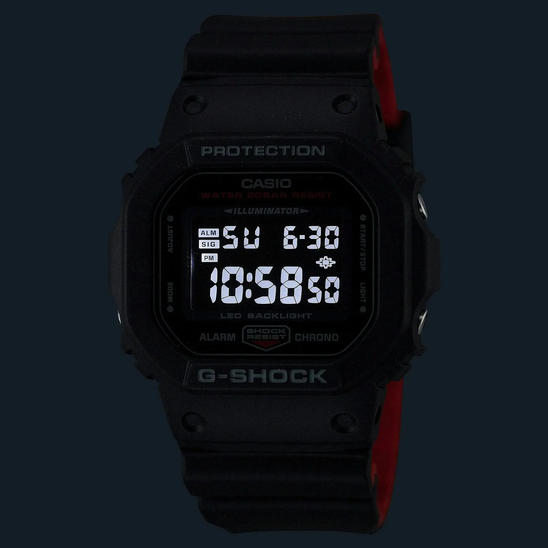 G-Shock Digital Watch Black and Red Series DW5600HR-1