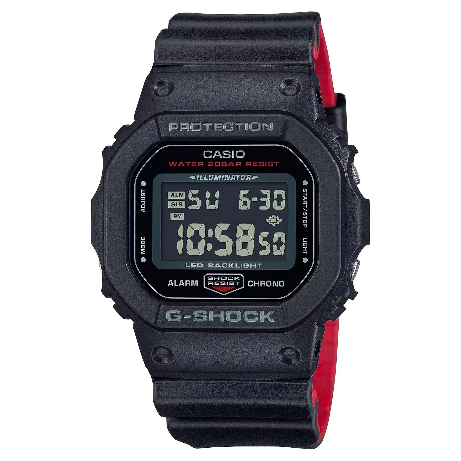 G-Shock Digital Watch Black and Red Series DW5600HR-1