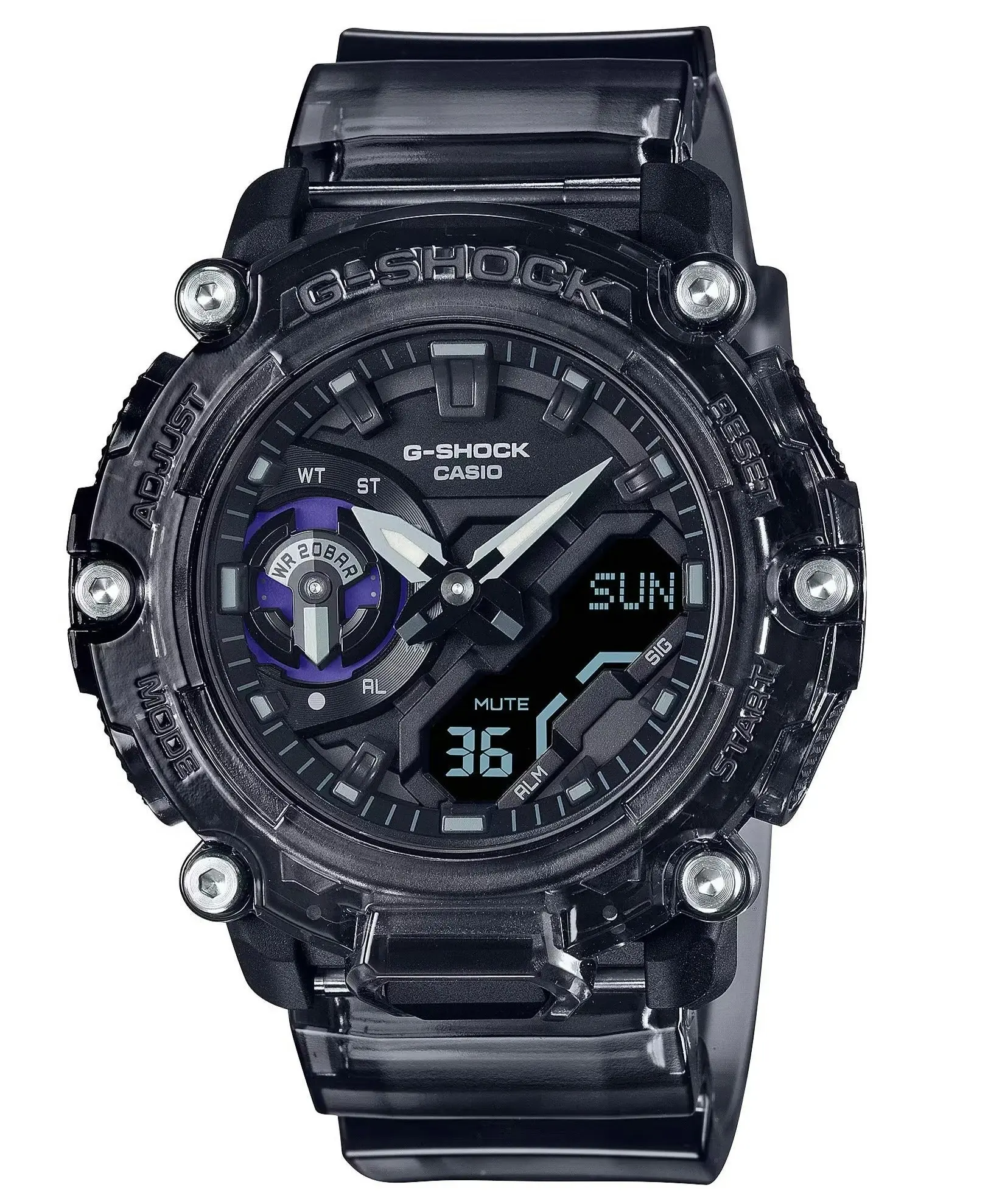 G-Shock Digital & Analogue Watch Carbon Core Guard Sound Wave Series GA2200SKL-8A