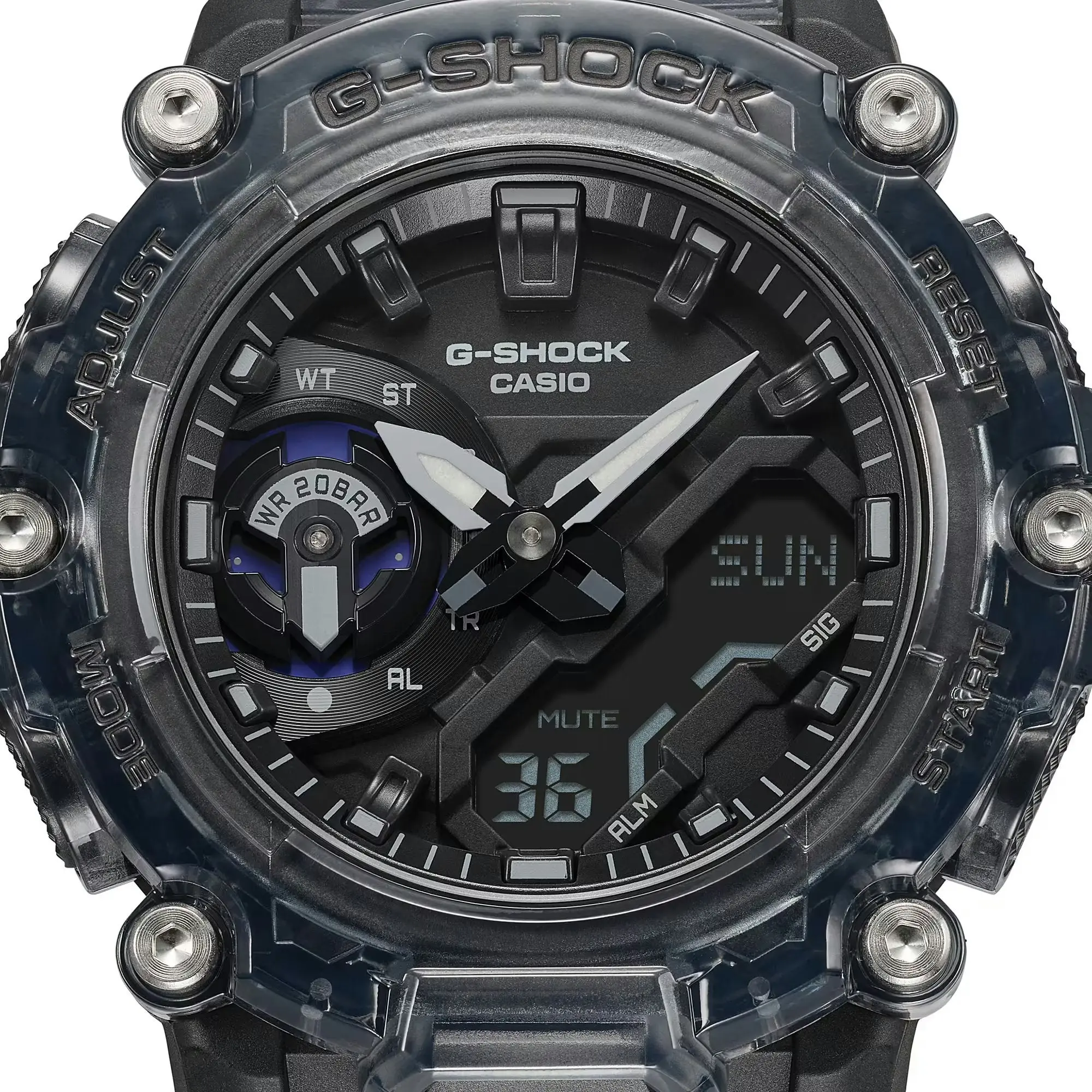 G-Shock Digital & Analogue Watch Carbon Core Guard Sound Wave Series GA2200SKL-8A