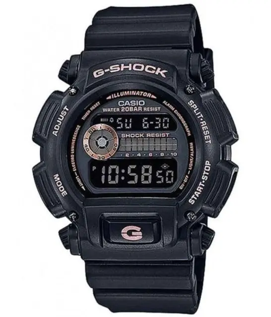 G-Shock Digital & Analogue Watch Black and Rose Gold Series DW9052GBX-1A4