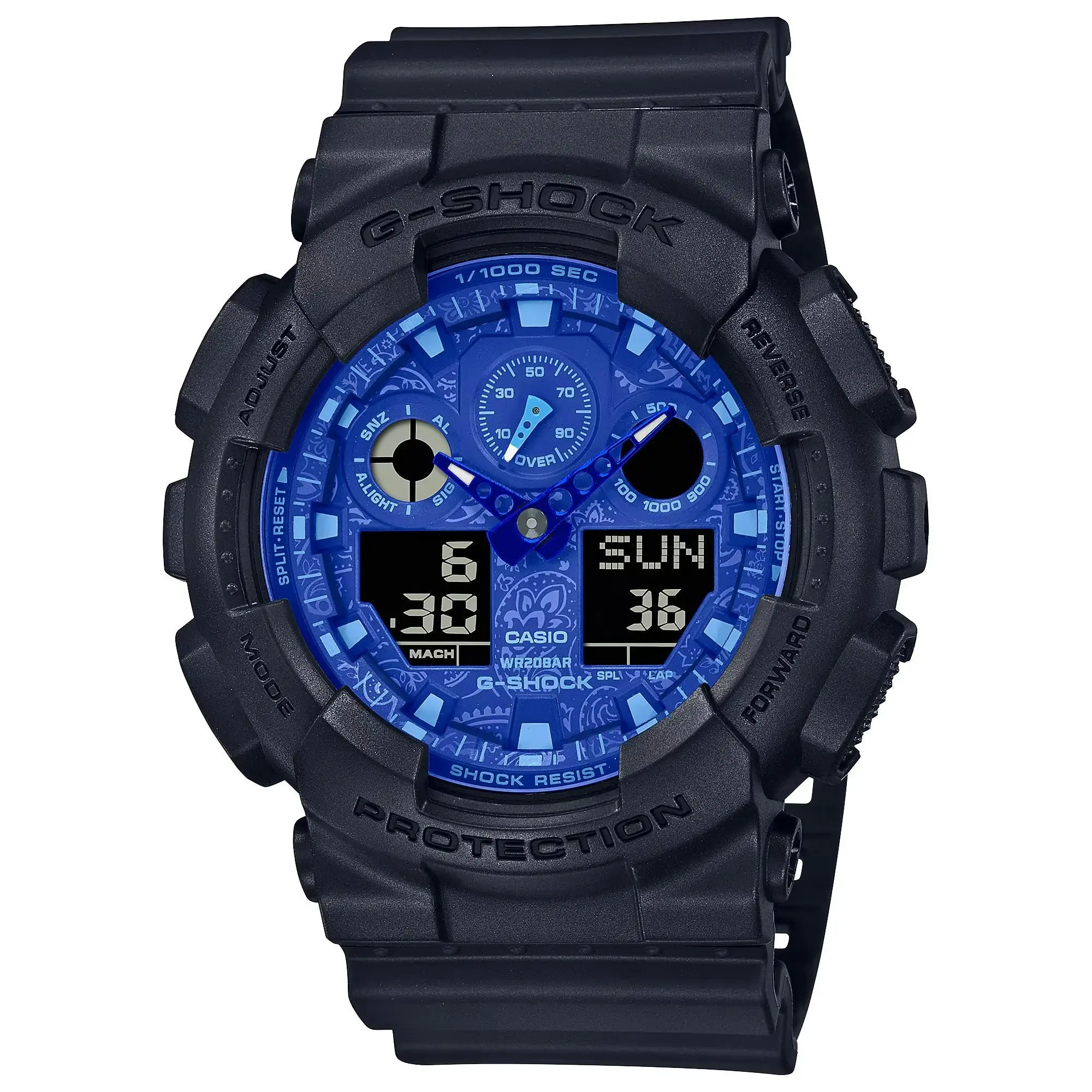 G-Shock Blue Paisley GA100BP-1A