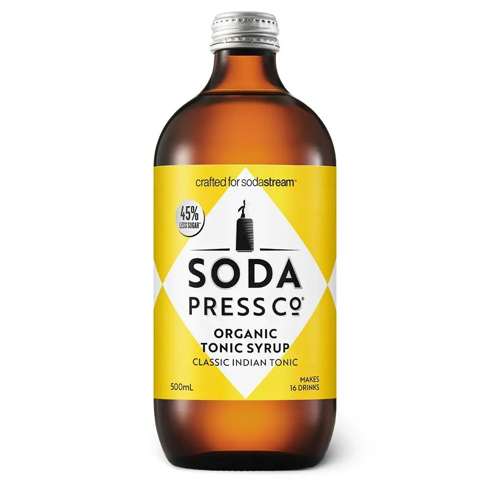 3PK SodaStream 500ml Soda Press Organic Syrup/Mix 50% Less Sugar Indian Tonic