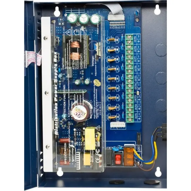 Doss PW0912B10 9-Way 12V DC 10A Indoor Power Supply w/ PFC Surge Protection Blue