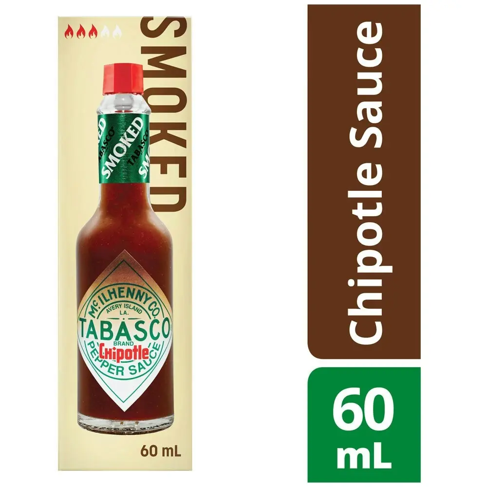 2x Tabasco 60ml Smoked Chipotle Hot/Spicy Jalapeno/Pepper Sauce/Marinade Food