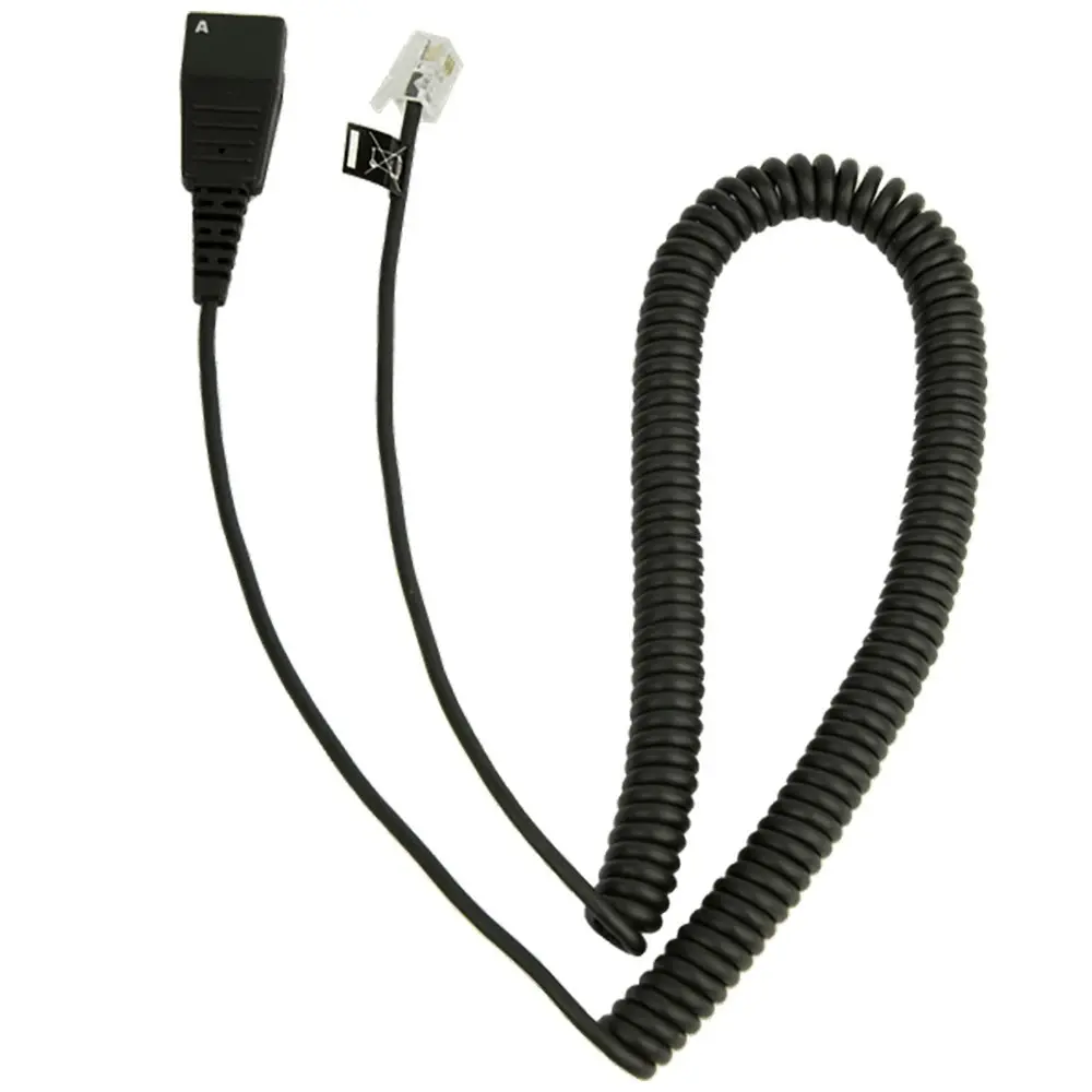 Jabra QD To Rj9 Coiled Cord/Cable/Connector 2m For Cisco IP Phone Accessory BLK