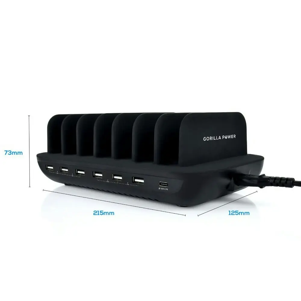 mBeat Gorilla Power 60W 7Prt USB-C/USB-A Charging/Charger Dock for Apple/Samsung