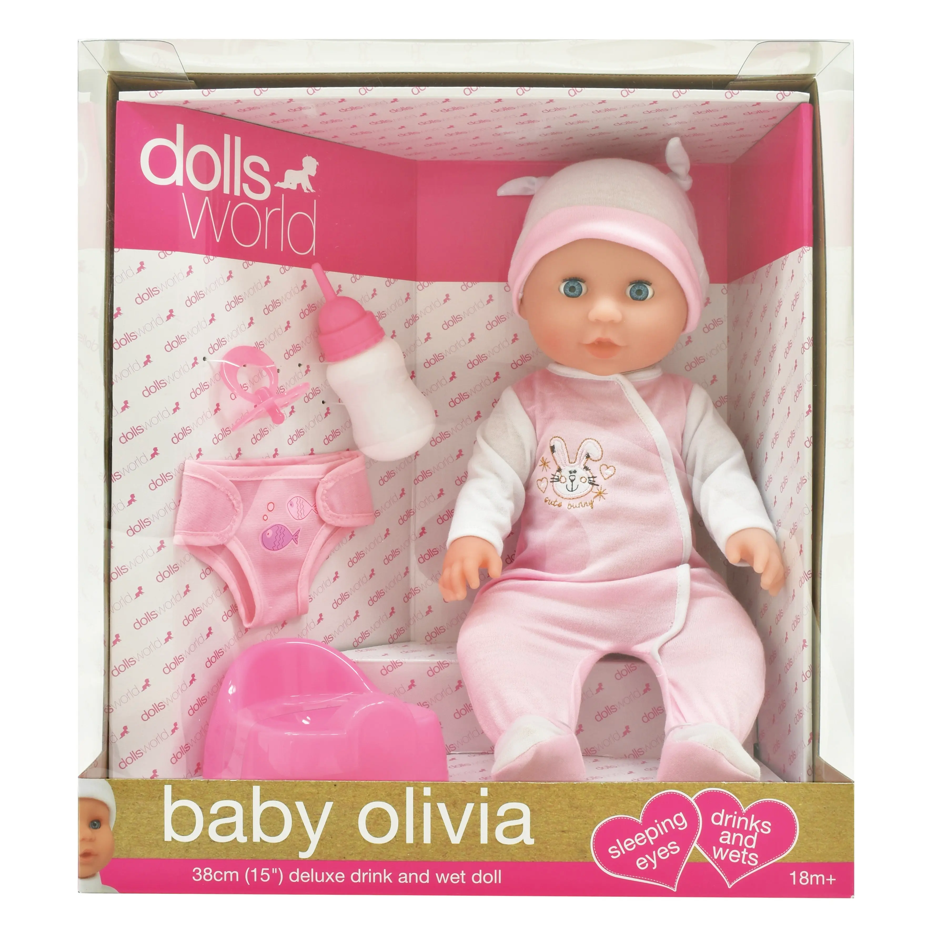 Dolls World Gold Drink and Wet Baby Olivia