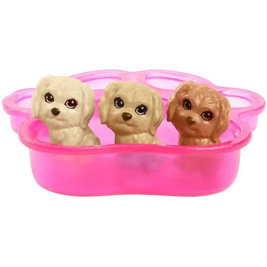 Barbie Doll and Newborn Pups Playset