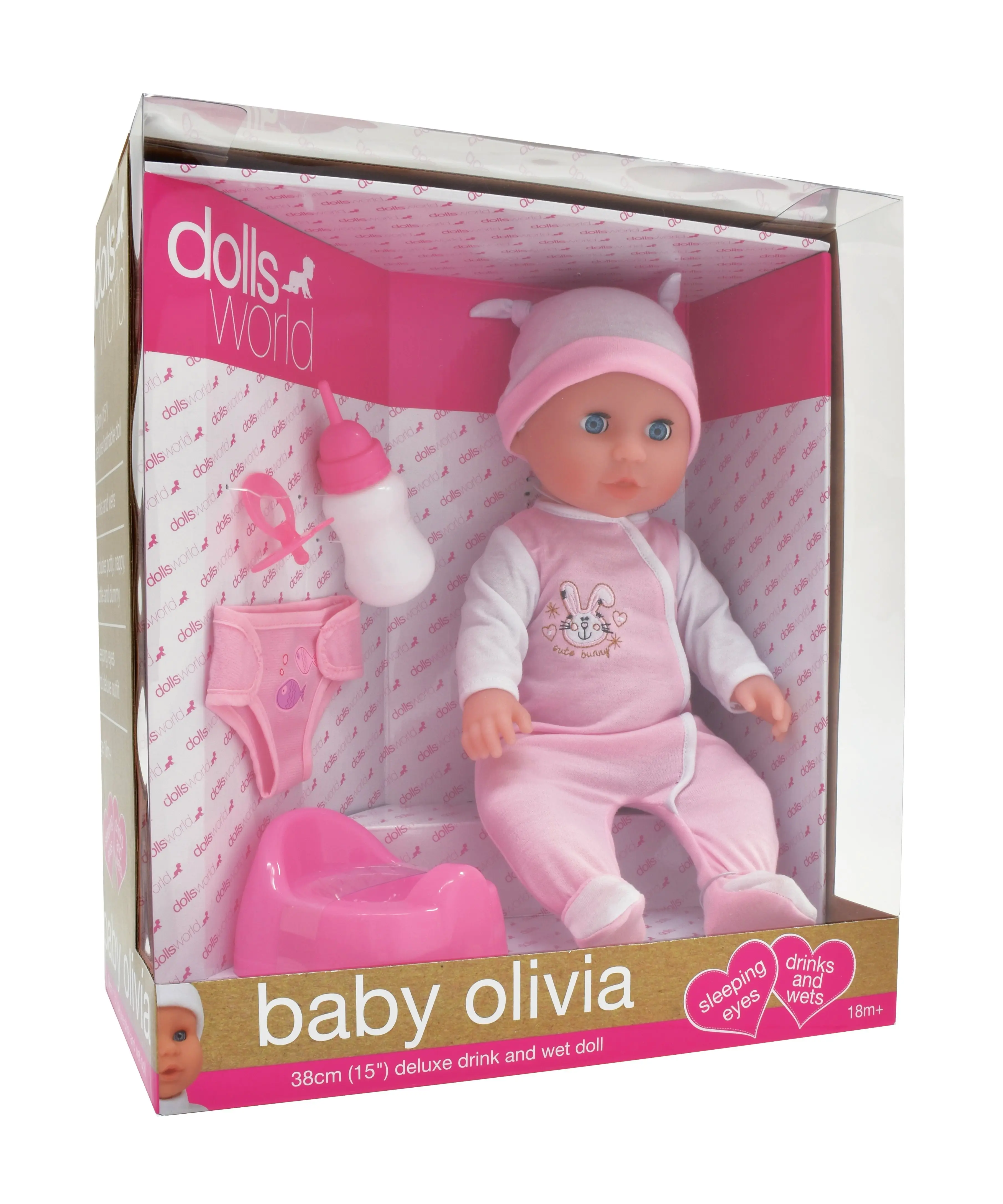 Dolls World Gold Drink and Wet Baby Olivia