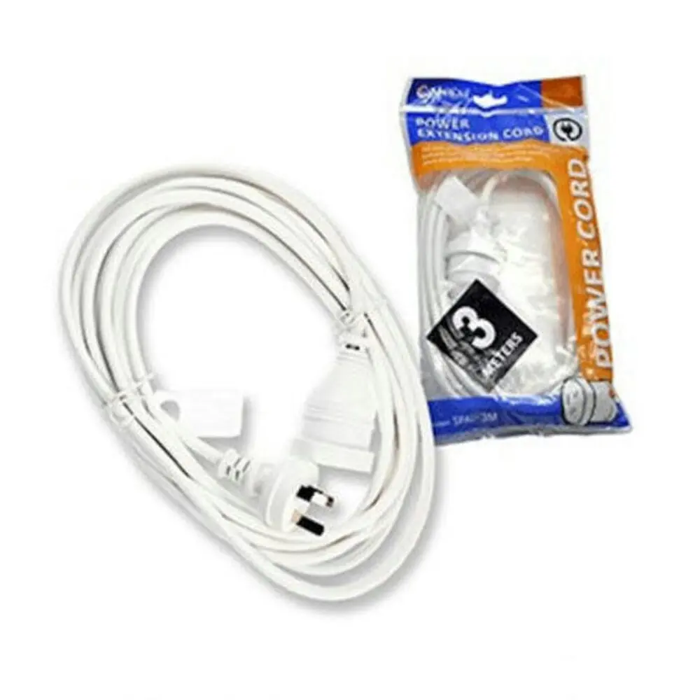 2PK Sansai 3M Power Extension Cord Lead 10A 240V 2400W Max Home Office AU 3-Pin