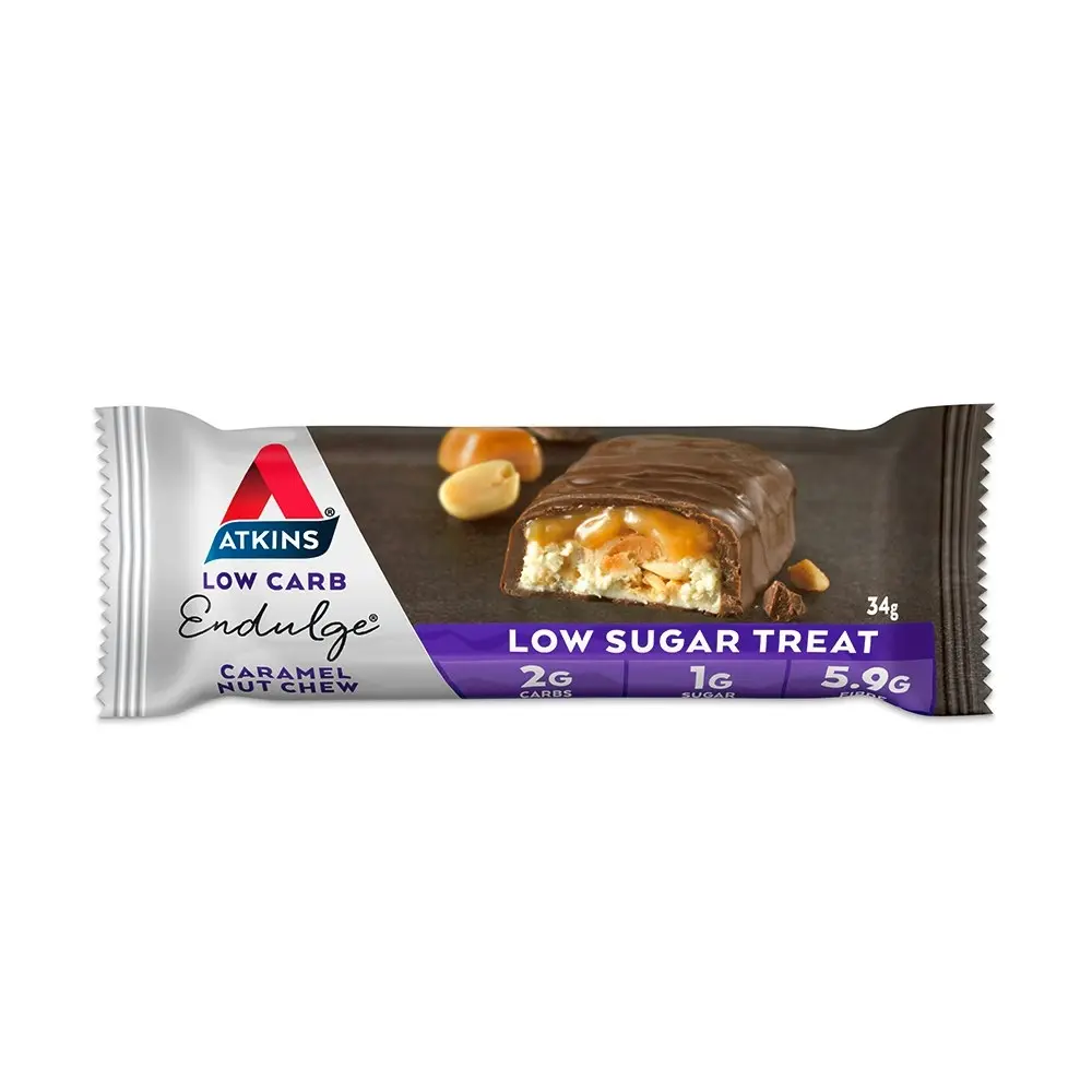 15pc Atkins Low Carb/Sugar 34g Endulge Protein Bar Diet Snack Caramel Nut Chew