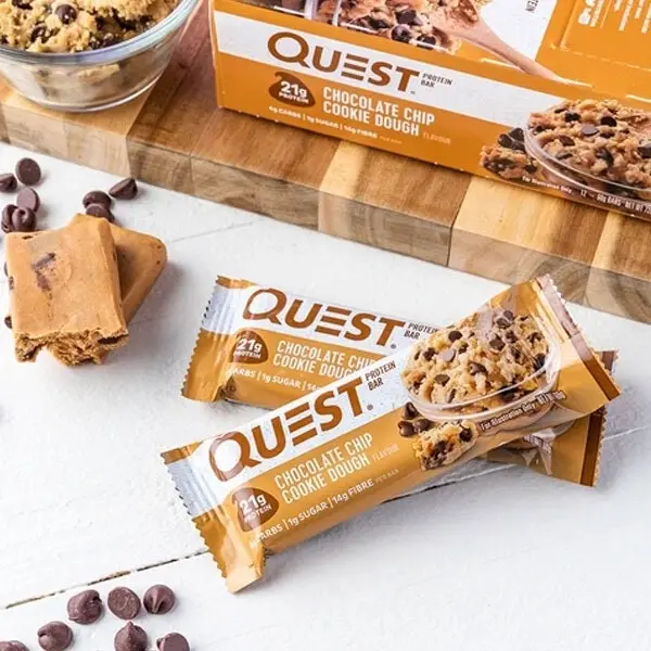 12x Quest 60g High Protein Bar Healthy Diet Treat Caramel Choc Chip Cookie Dough