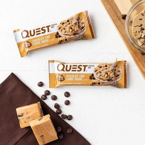 12x Quest 60g High Protein Bar Healthy Diet Treat Caramel Choc Chip Cookie Dough