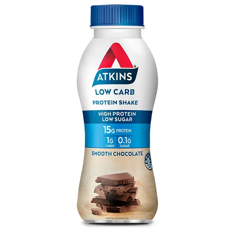 6PK Atkins Advantage 330ml Low Carb/Sugar Protein Shake Healthy Drink Chocolate