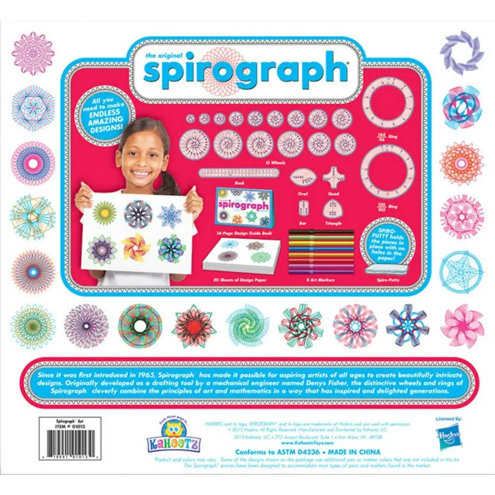 Original Spirograph Kit Markers Draw Drawing Kids Art Design Craft Create