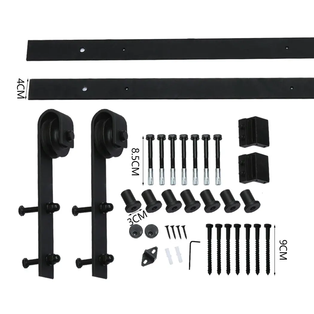 3M Antique Classic Style Double Sliding Barn Door Hardware Track Roller Kit