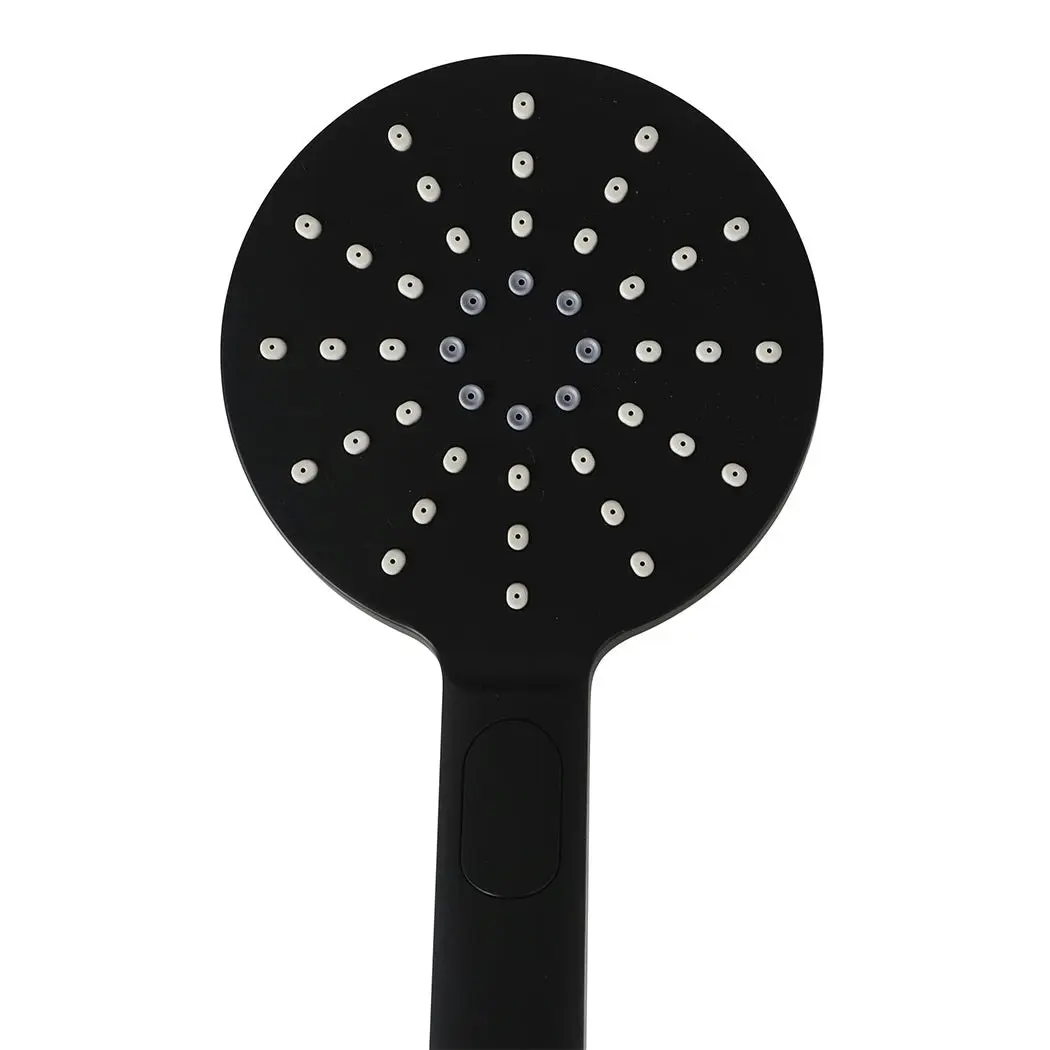 Traderight Group  High Pressure Shower Head Set Rain Round Brass Taps Mixer Handheld WELS Black