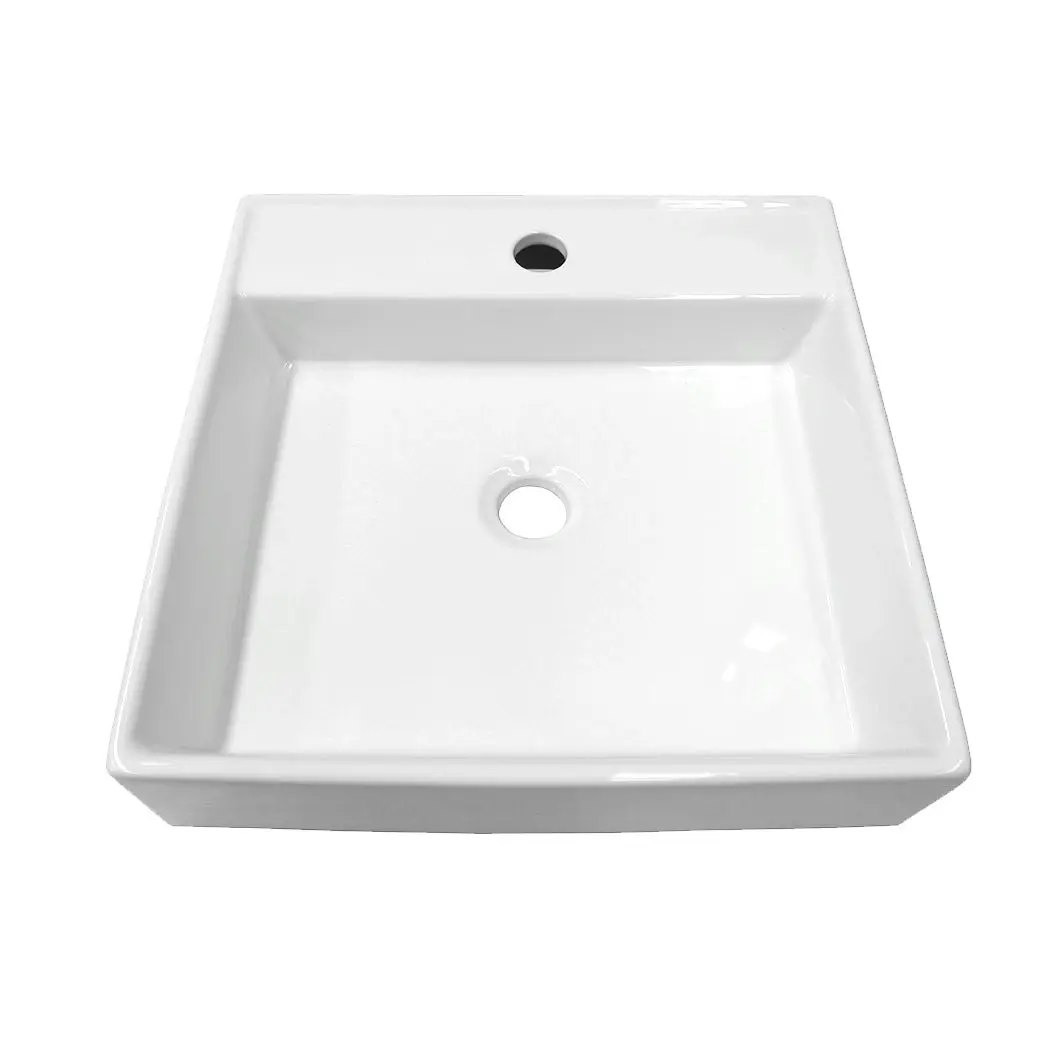 Traderight Group  Ceramic Basin Bathroom Wash Counter Top Hand Wash Sink Vanity Above Square