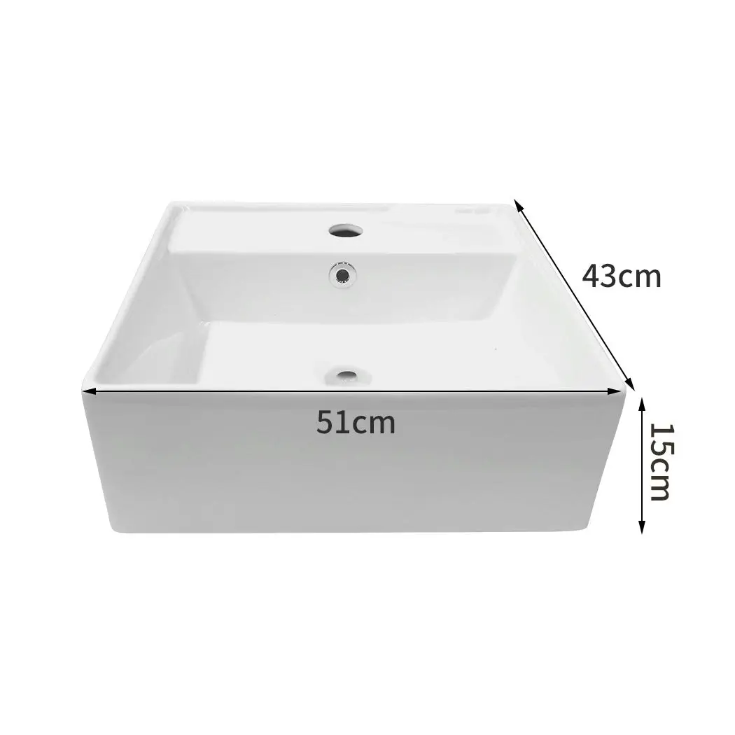 Traderight Group  Ceramic Basin Bathroom Wash Counter Top Hand Wash Sink Vanity Above Rectangle