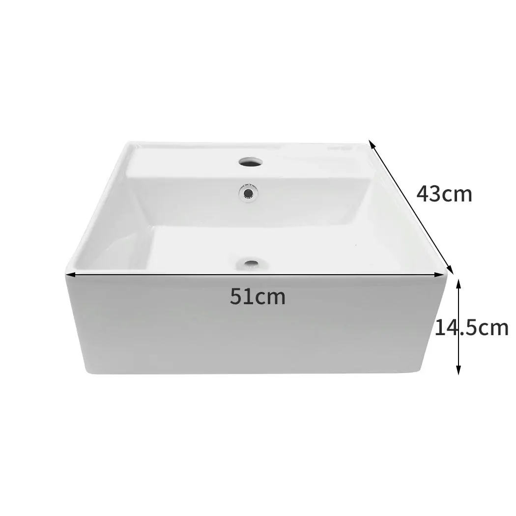 Traderight Group  Ceramic Basin Bathroom Wash Counter Top Hand Wash Sink Vanity Above Rectangle