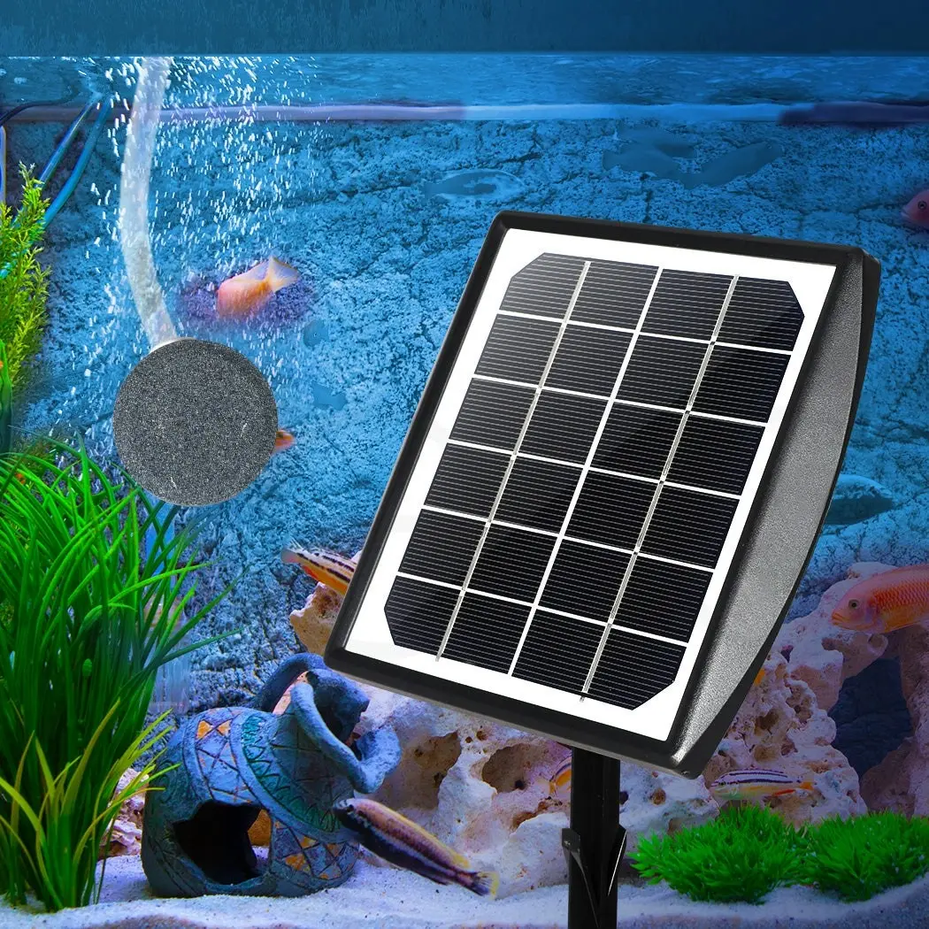 Lambu Solar Oxygenator Air Pump Powered Pool Water Pond Outdoor Fish Oxygen Tank