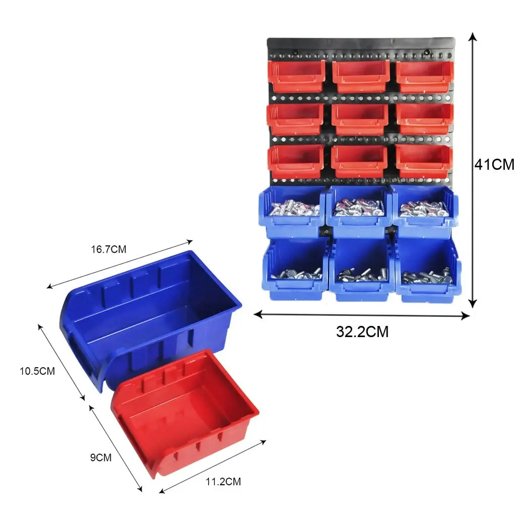 Traderight Tool Storage Bins Box Wall Mounted Organiser Cabinet Garage Workshop